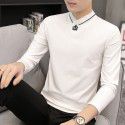 Modal men's long-sleeved t-shirt autumn and winter new slimming trend warm plush v-neck clothes bottoming shirt men 