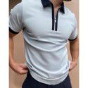 Autumn New Men's POLO Shirt Men's Casual Short Sleeve Polo T-shirt 3D Print Short Sleeve Zipper POLO 