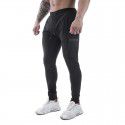 Men's sports pants stretch cotton casual small leg large zip pocket men's pants 