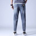 New Spring and Autumn Men's Jeans Fashion Fashion Brand Casual Stretch Small Straight Fit Fashion Jeans Men 