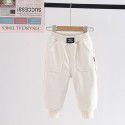 Boys' pants plush winter cotton pants Thickened warm casual pants Medium and young children's winter plush pants 