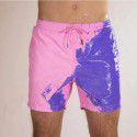 New Water Colored Swimming Pants Beach Pants Men's Personalized European and American Large Warm Colored Shorts 