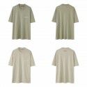 Double thread basic flocking letter T-shirt for men 