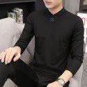 Modal men's long-sleeved t-shirt autumn and winter new slimming trend warm plush v-neck clothes bottoming shirt men 