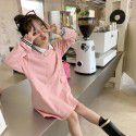 Autumn New Long Sleeve T-shirt for Girls Korean Foreign Style Polo Dress for Children Fashion Long T Dress 