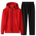 Spring and autumn sports suit men's pure cotton sweater two-piece youth fashion trend hooded cardigan team uniform 