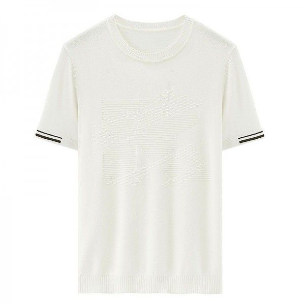 Winter Solid Color Knitted T-shirt Underlay Shirt Tiansi Cotton Business Half Sleeve Underlay 