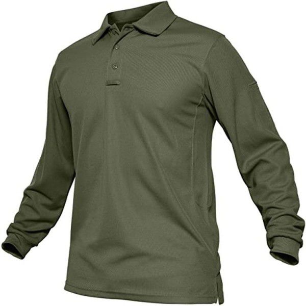 Men's sports polo shirt Large men's long-sleeved golf Paul lapel t-shirt 