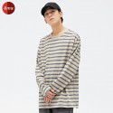 American Cotton Couple Stripe Long Sleeve T-shirt Men's Spring Fashion Brand New Loose Versatile Bottom Shirt Top 