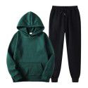 Spring and Autumn Men's Casual Solid Hooded Sportswear Couple Set Slim Fit Fashion Set 