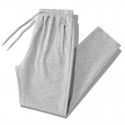 Cotton casual spot sanitary pants, large size, men's tie mouth, flat mouth, versatile pants, men 