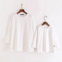 Children's clothing Parent-child clothing Baby's medium sleeve T-shirt Simple mother-child clothing Top Medium length 