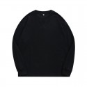 Waffle Long Sleeve T-shirt Men's Heavyweight Round Neck Loose Base Solid T-shirt 