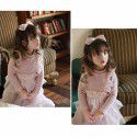 Autumn and winter style Strawberry Shan Korean children's dress girls' fake two pieces of lace foreign fairy gas plush T-shirt pre-sale 