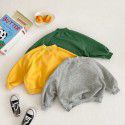 Children's plush sweater Boys and girls' thermal T-shirt Korean version round neck pullover cartoon lion head top 