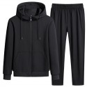 Spring and autumn sports suit men's casual running suit two-piece hood 