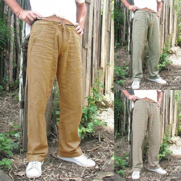 Popular men's plain straight sports pants jogger drawcord loose casual pants K101 