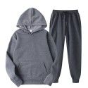 Spring and Autumn Men's Casual Solid Hooded Sportswear Couple Set Slim Fit Fashion Set 