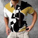 Autumn New Men's POLO Shirt Men's Casual Short Sleeve Polo T-shirt 3D Print Short Sleeve Zipper POLO 