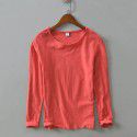 New Splice Solid Color Long Sleeve T-shirt Men's Casual Autumn and Winter Thermal Insulation Backing T-shirt Men's Wear 