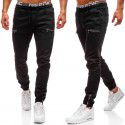 European and American men's denim fabric casual frosted zipper design sports jeans men 