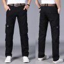 Men's Tough Guy Workwear Pants Outdoor Casual Pants Straight Fit Cotton Multi Bag Pants 