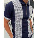 Autumn New Men's POLO Shirt Men's Casual Short Sleeve Polo T-shirt 3D Print Short Sleeve Zipper POLO 