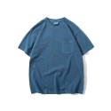 Summer Short Sleeve Round Neck Heavy Wash New T-shirt 