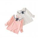 Girls' long-sleeved T-shirt autumn thin children's wear with Korean version of Chinese and large children's lapel bottom shirt Children's top 