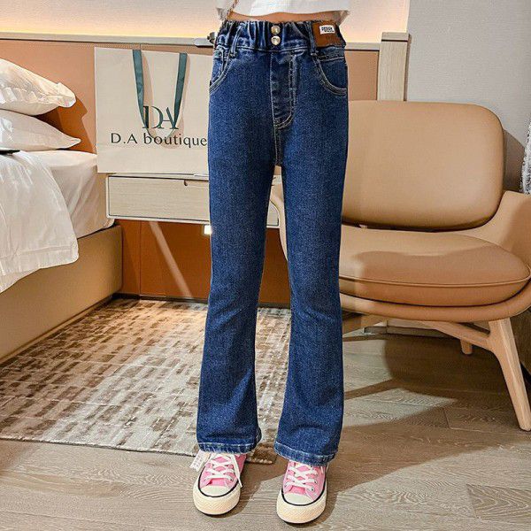 Girls' Jeans Spring New Girls' Fashionable Flare Pants Korean Spring and Autumn Children's Pants 