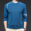 New Spring/Summer Ice Sports T-shirt Men's Thin Business Stretch Ice Silk T-shirt Men 