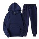 Spring and Autumn Men's Casual Solid Hooded Sportswear Couple Set Slim Fit Fashion Set 