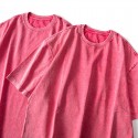 Watermelon Red Wash Old Vintage Heavyweight New Men's Short Sleeve T-shirt Solid Loose Couple Top 