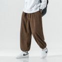 Spring and Autumn New Japanese Corduroy Casual Pants Men's Loose Large Stripe Pants Wide Leg Harun Pants 