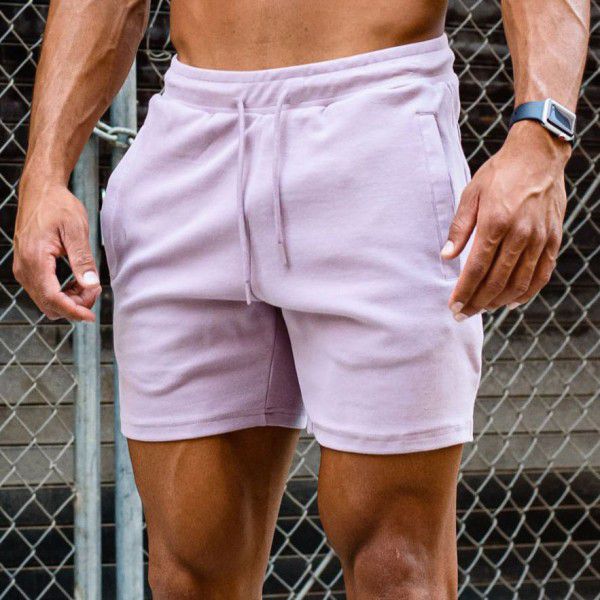 Muscle Fitness Brother Men's Summer Sports Fitness Leisure Shorts Running Cotton Split Shorts Smooth Plate 