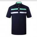 New Summer Panel Quick Dry Casual Stripe Breathable Outdoor Sportswear POLO Shirt Men's Short Sleeve Logo 