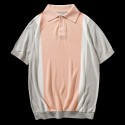 Summer Men's Short Sleeve Solid Plain Polo Short Sleeve T-shirt Loose Casual 