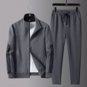 New men's spring and autumn sportswear suit middle-aged father's loose sweater three-piece large casual coat 