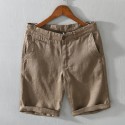 Summer New Men's Linen Shorts Relaxed Casual Beach Casual Capris Men's Wear 