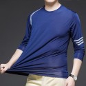 New Spring/Summer Ice Sports T-shirt Men's Thin Business Stretch Ice Silk T-shirt Men 