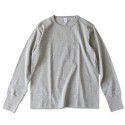 Heavy Weight Retro American Cotton Rough All Cotton Seamless Tube Woven American Roll Collar Long Sleeve T-shirt Men 