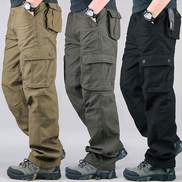 Multi Pocket Men's Workwear Pants Loose Pants Plus Size Labor Protection Casual Straight Pants 