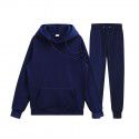 Men's pullover sweater set manufacturer polyester plush sweater hoodie+two-piece set of trousers 