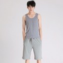 Sports casual pants Summer Korean comfortable men's solid color straight tube loose quarter pants 