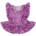 Summer girls mermaid T-shirt beach top mermaid glittering children sequin lace sleeve vest 