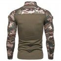 Men's Military Field Outdoor Fitness Basecoat Men's Camouflage Long Sleeve Zip Pocket T-shirt 