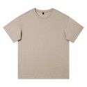 Cotton Short Sleeve T-shirt Men's Slightly Shouldered Casual Top Fashion Brand Heavy Duty T-shirt Earth Color Casual T-shirt 