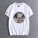 Washed Brushed Skull Print Foreign Trade Retro Round Neck Short Sleeve T-shirt Men's Half Sleeve T Shirt 