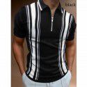 Autumn New Men's POLO Shirt Men's Casual Short Sleeve Polo T-shirt 3D Print Short Sleeve Zipper POLO 