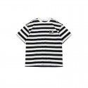 Summer Boys' Stripe Short Sleeve T-shirt Medium and Big Boys' Hip Hop Dance Loose Half Sleeve Bottom Shirt Trend 